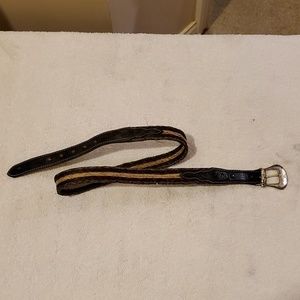 Nocona hand braided horsehair belt with tooled leather, size 36